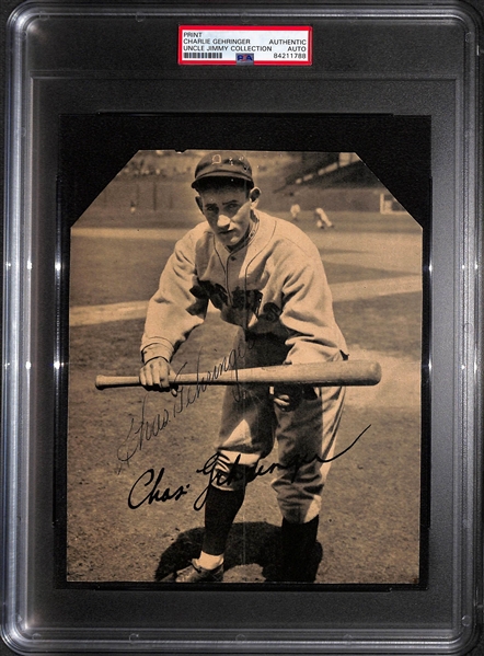 Charlie Gehringer Signed 1934 Butterfinger (PSA Authentic) - Trimmed/Cropped